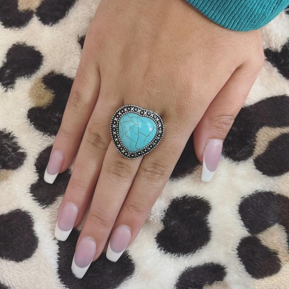 Turquoise heart ring